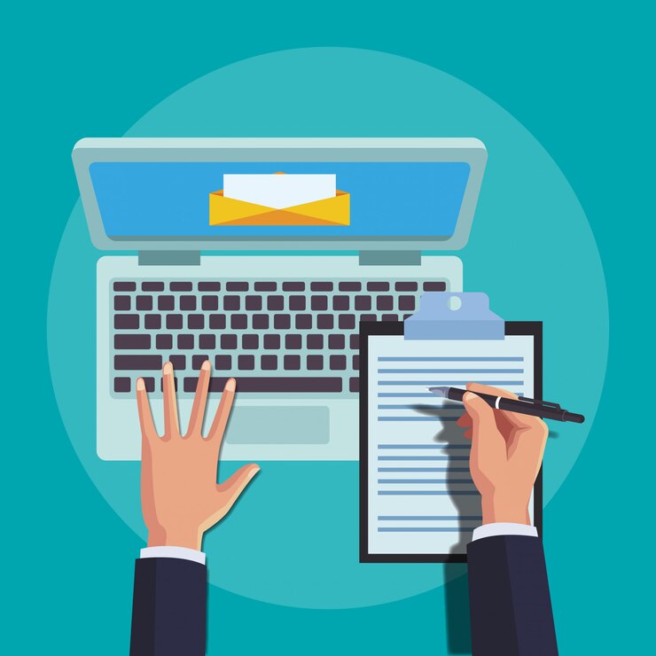 Vetor escritório e tecnologia