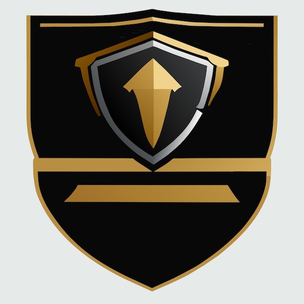 Vetor escudo com moldura e fita ou símbolos ou emblemas de escudo