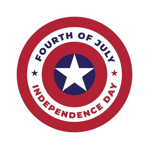 Vetor escudo da bandeira americana símbolo para ilustração vetorial de quatro de julho do dia da independência