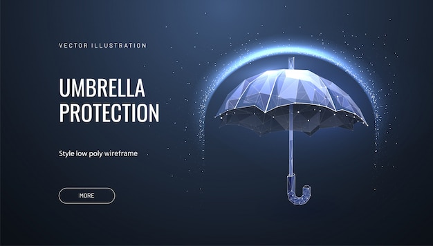 Escudo de guarda-chuva. conceito de proteção e isolamento de fatores de risco externos