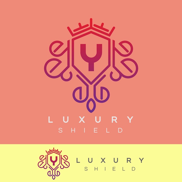 Escudo de luxo inicial Letra A Design do logotipo