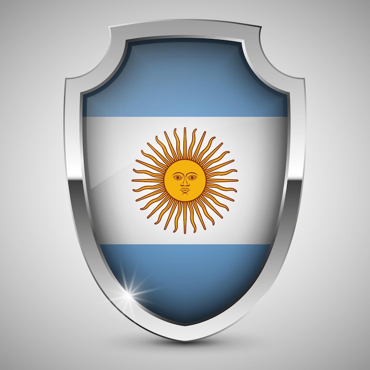 Vetor escudo patriótico com bandeira da argentina um elemento de impacto para o uso que você quer fazer dele