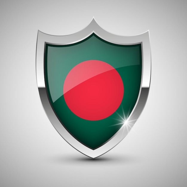 Escudo patriótico com bandeira de bangladesh um elemento de impacto para o uso que você quer fazer dele