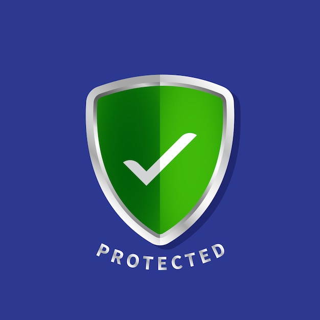 Escudo verde de carrapato protegido por vetor