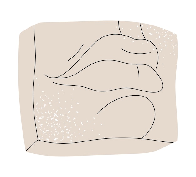 Escultura de boca de gesso grego Clássico lábios de mármore antigo grego antigo deus parte do corpo plano vector ilustração de fundo