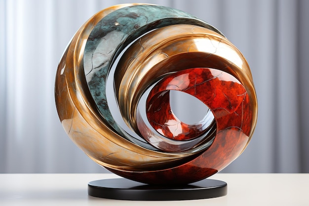 Vetor escultura de madeira whirlwind misturada com aquablue liquid epoxy art decorate item design 3d illustr