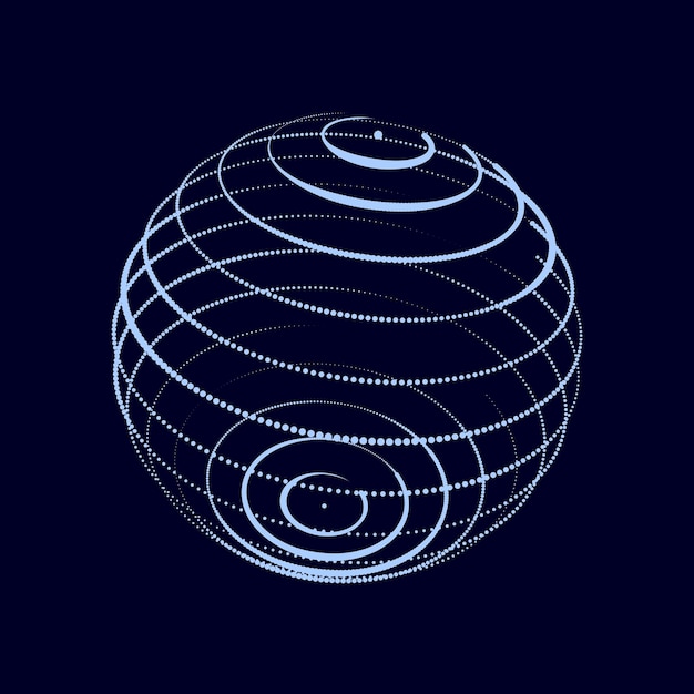 Vetor esfera abstrata a partir de pontos antecedentes tecnológicos análise de realidade virtual ilustração vetorial