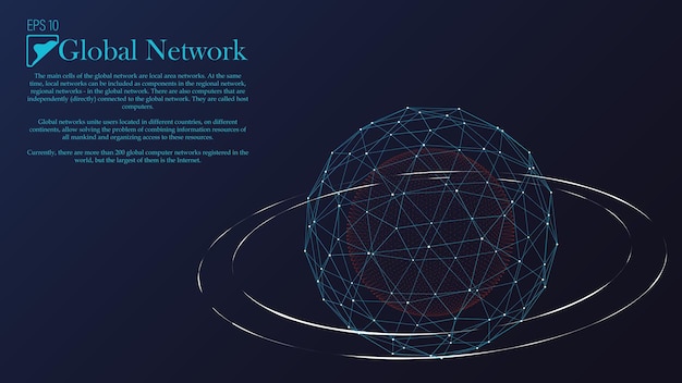 Esfera científica e tecnológica conexão com a rede global proteção de dados em nuvem abstrato base vetorial azul o conceito de tecnologias digitais de big data eps 10