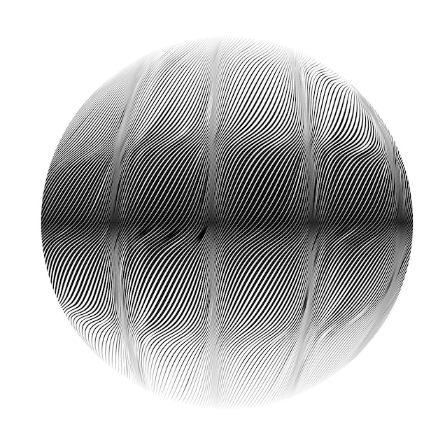Esfera construída de linhas. Vetor. Esfera de tecnologia Logo.