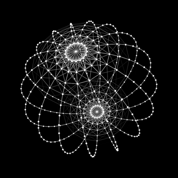 Vetor esfera de grade de tecnologia esfera preta composta por pontos e linhas elementos de estrutura de arame modernos ilustração vetorial