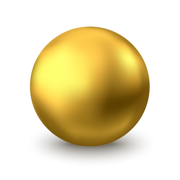 Esfera de ouro. bolha de óleo isolada no fundo branco. bola 3d brilhante dourada ou pérola preciosa. soro amarelo ou gotas de colágeno. elemento de decoração vetorial para pacote de cosméticos para a pele.