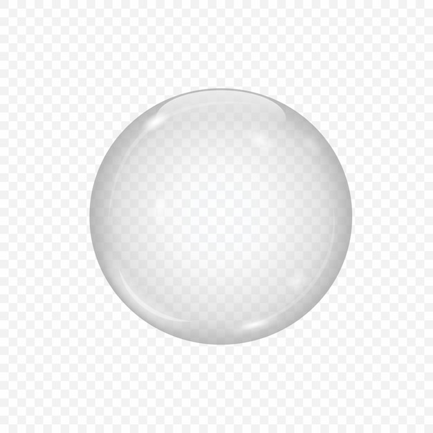 Esfera de vidro 3D isolada em transparente