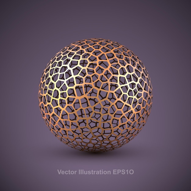 Esfera de wireframe de vetor abstrato