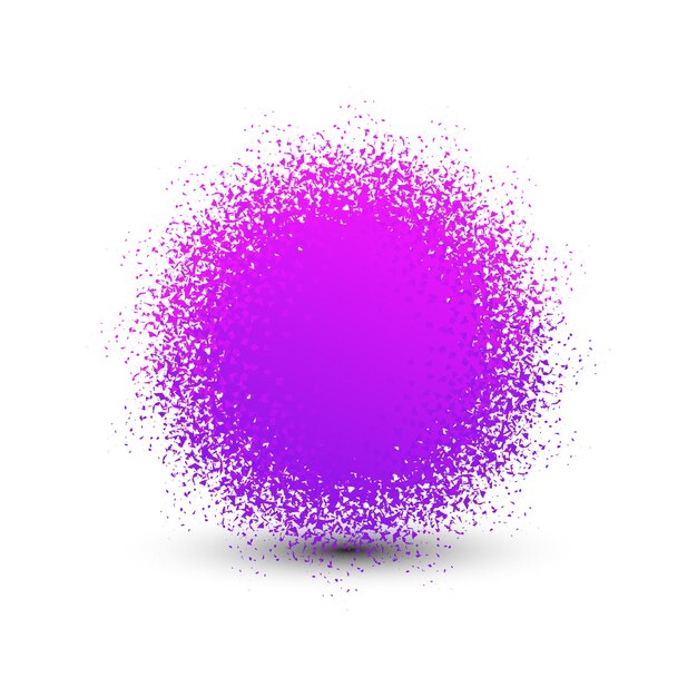 Esfera isolada fofa violeta abstrata com logotipo de sombra logotipo de bola de crianças difusas de forma redonda ícone de sol brilhante sinal de brinquedo de pompon de material macio ilustração de esfera vetorial