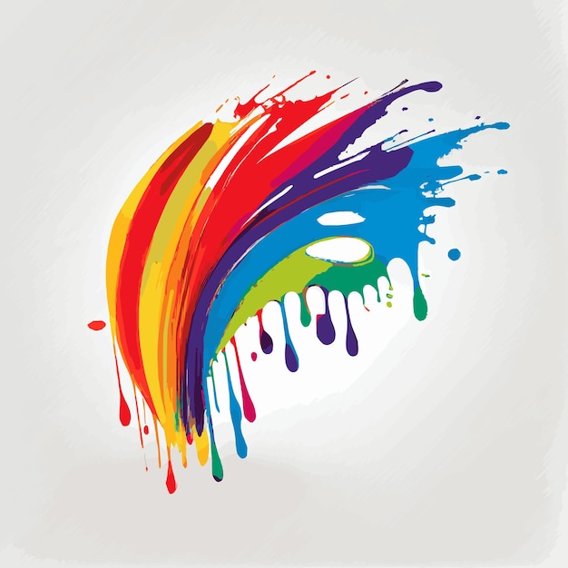 Vetor esfrega manchas de tinta colorida em um vetor de arco-íris de cores multicoloridas de fundo branco
