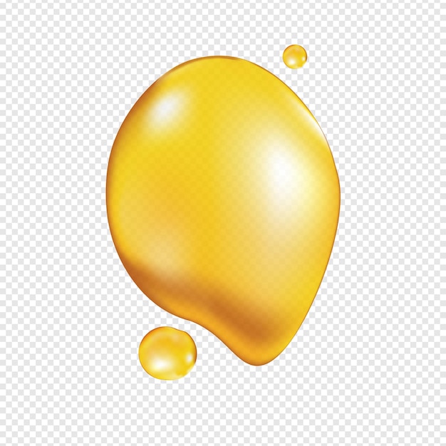 Esfregaço de óleo gota gel amarelo realista creme cosmético líquido ilustração vetorial realista