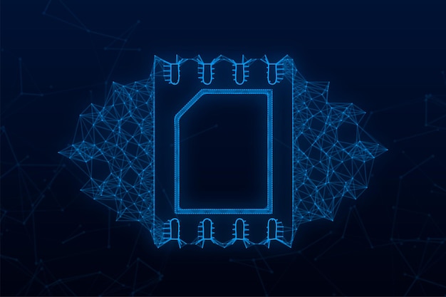 Esim embedded sim card icon symbol concept novo chip de tecnologia de comunicação celular móvel