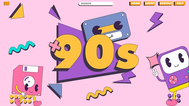 Vetor espaço de cópia de design de postagem de mídia social estilo dos anos 90