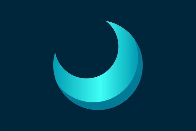 Vetor espaço de cópia de modelo de fundo de design de lua crescente azul para pôster ou banner