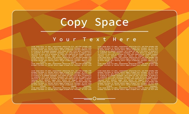 Vetor espaço de cópia de modelo de plano de fundo geométrico laranja para pôster, banner ou página de destino