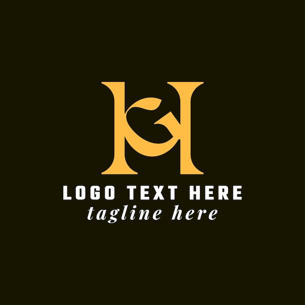 Vetor espaço negativo profissional gh logotipo monograma criativo plano moderno gh logotipo design de logotipo hg