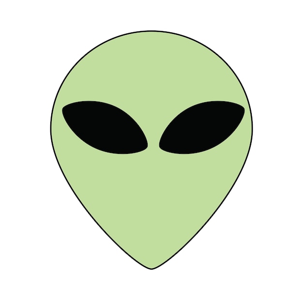 Espaço sideral isolado de vetor alienígena verde