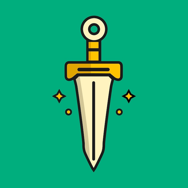 Vetor espada de escudo dourado vector