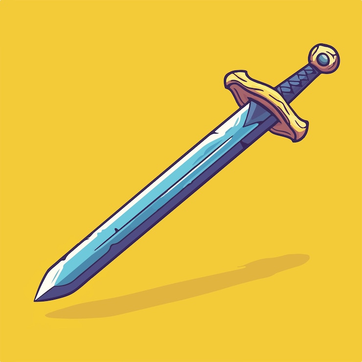 Vetor espada de fantasia lendária um símbolo de aventuras heróicas ilustração vetorial