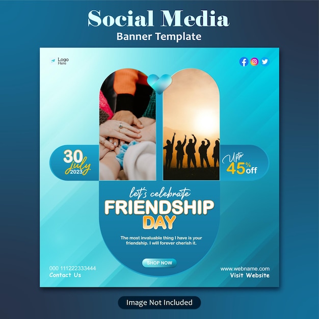 Espalhe a alegria da amizade design de mídia social atraente