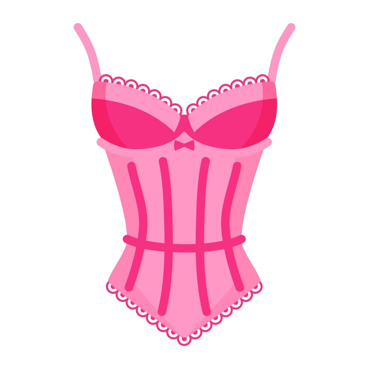 Vetor espartilho retro rosa elegante das mulheres. conceito de moda.