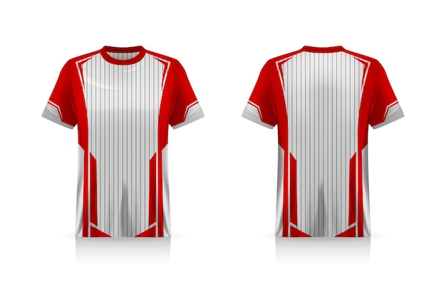 Especificação maquete de esporte de futebol, modelo esports gaming t shirt jersey. mock up uniforme. desenho de ilustração vetorial