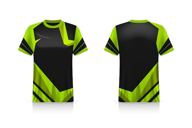 Especificação maquete de esporte de futebol, modelo esports gaming t shirt jersey. mock up uniforme. desenho de ilustração vetorial