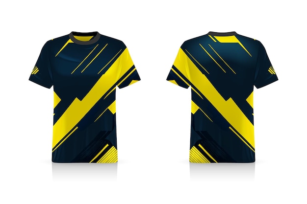 Vetor especificação modelo de esporte de futebol esports gaming t shirt jersey template mock up uniforme vector