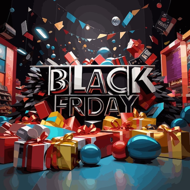 Espetáculo de arte vetorial da abstract awe black friday