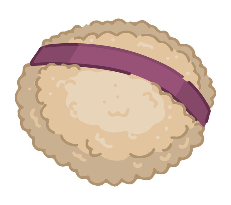 Vetor esponja de puff para clipart de maquiagem acessório de maquiagens cosméticas doodle ilustração vetorial de estilo de desenho animado isolada em fundo branco