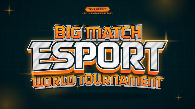 Esport world tournament 3d efeito de texto