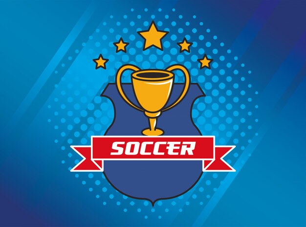 Esporte de futebol de futebol com o troféu da copa