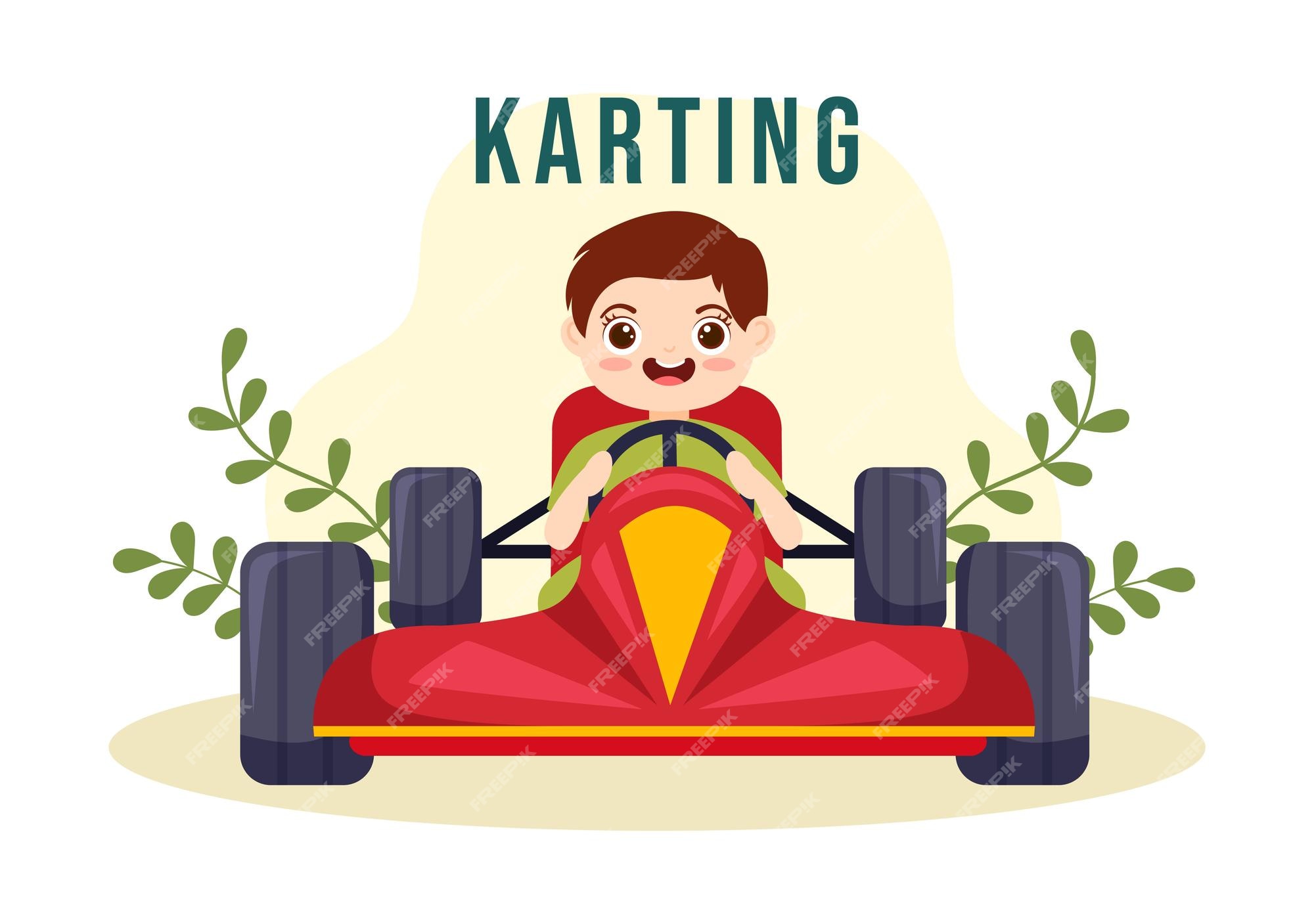 esporte de kart com jogo de corrida go kart ou mini carro em pequena pista  de circuito em ilustração de modelo desenhado à mão de desenho animado  plano 15739605 Vetor no Vecteezy