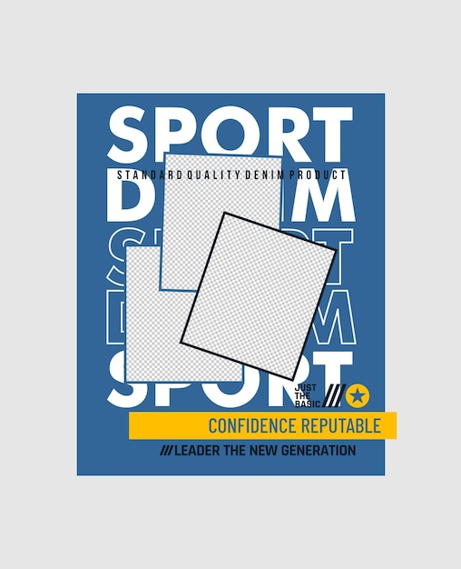 Esporte denim tipografia slogan vestuários design abstrato ilustração de impressão vetorial