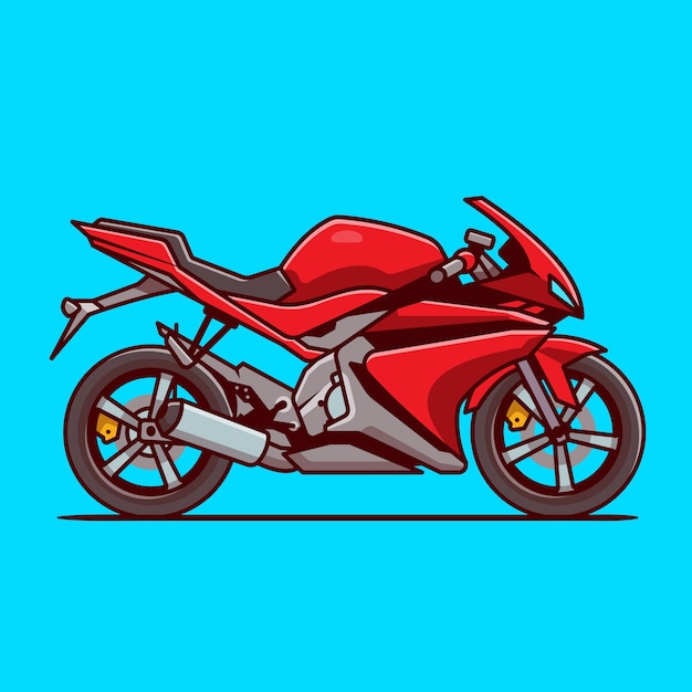 Esporte Racing Motorbike Motorcycle. Ilustração do ícone dos desenhos animados. Conceito de ícone do veículo motocicleta isolado. Flat Cartoon StyleM