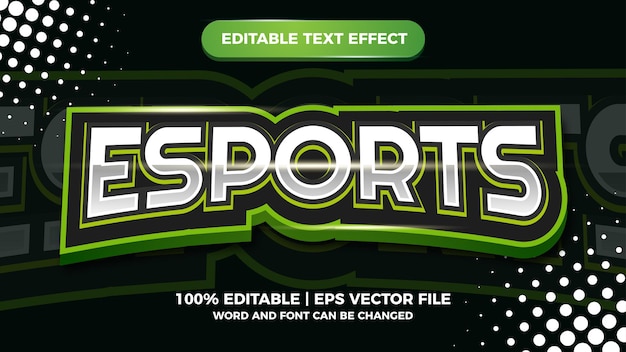 Vetor esports efeito de texto editável