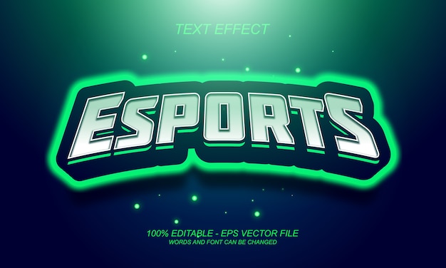 Vetor esports efeito de texto