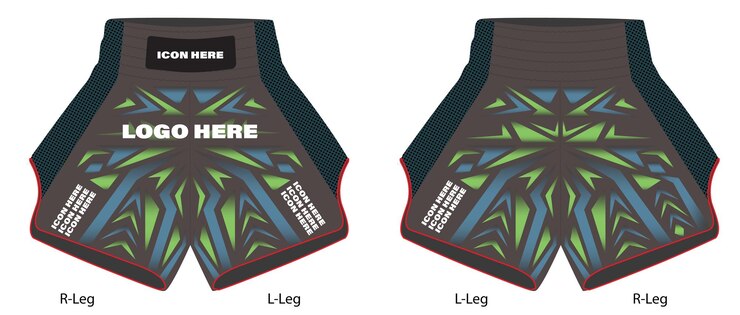 Vetor esports muay thai shorts design vetorial
