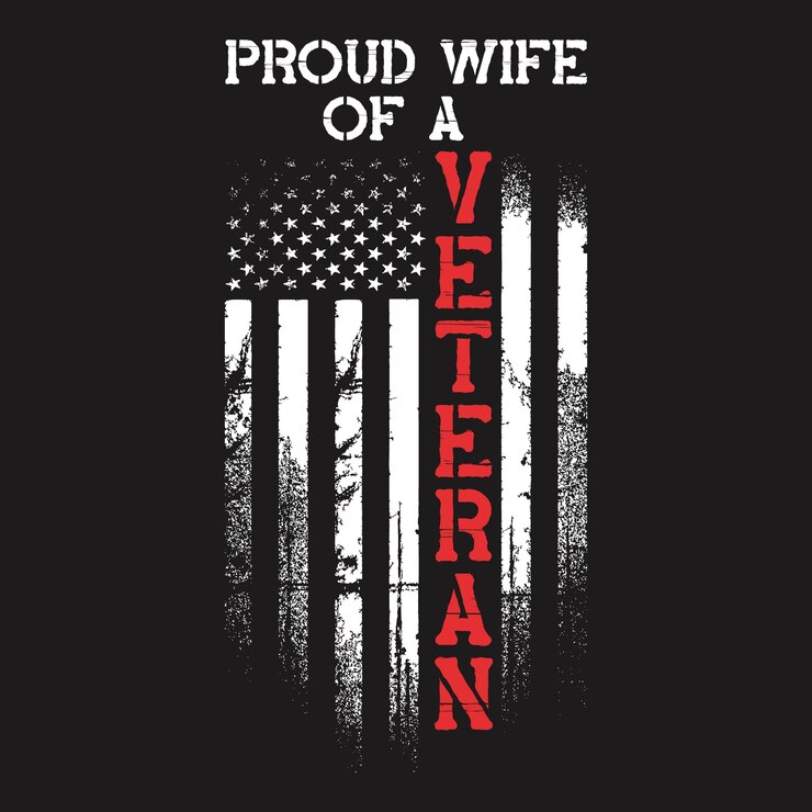 Vetor esposa orgulhosa um design de camiseta vetorial veterano