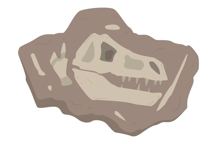 Vetor esqueleto de dinossauro no solo como arqueologia e paleontologia artefato antigo e ilustração de vetor remanescente