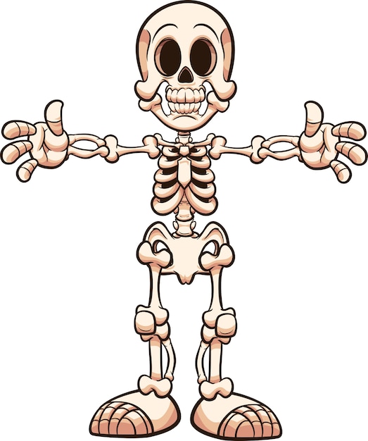 Vetor esqueleto dos desenhos animados