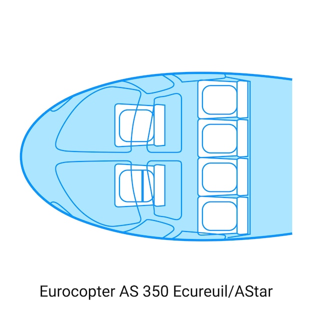 Vetor esquema de avião eurocopter as 350 ecureuilastar guia de aeronaves civis