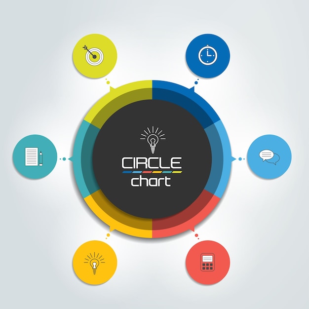 Vetor esquema de diagrama de gráfico infográfico círculo