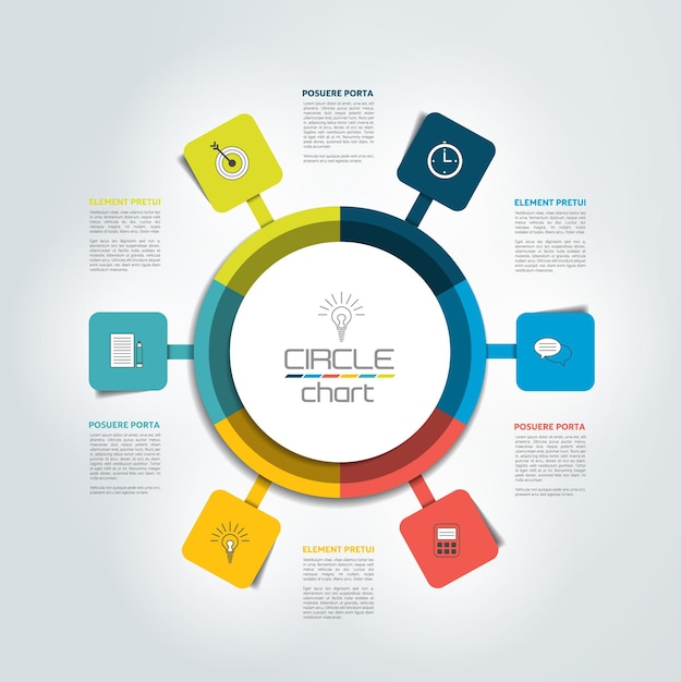 Esquema de diagrama de gráfico infográfico círculo