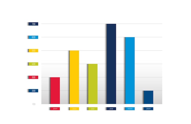 Esquema de gráfico gráfico Elemento de infográficos editável de cor simples Vetor